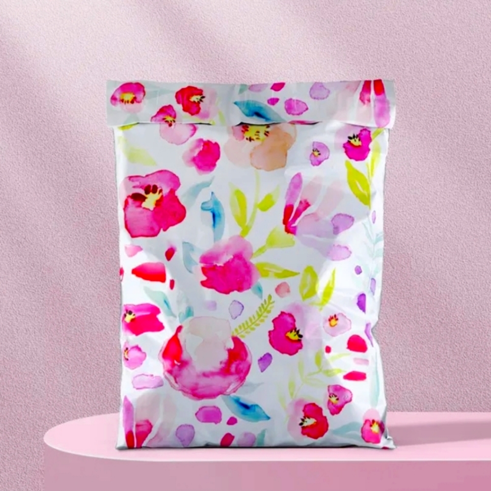 Poly Mailers 🌸 35 Pink Flower 10 X 13 Self Closing Poly Mailer Bags
